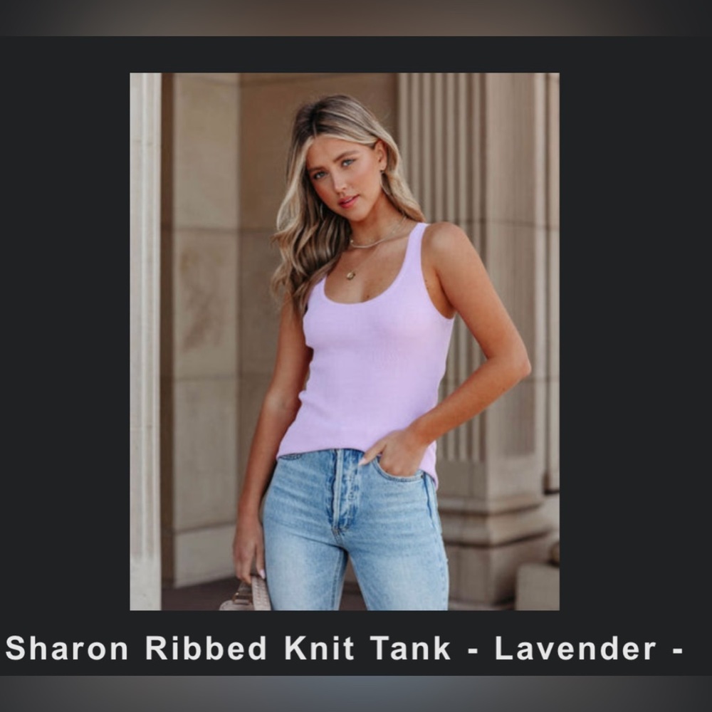 Lavender Ribbed Knit Tank - Picture 2 of 4